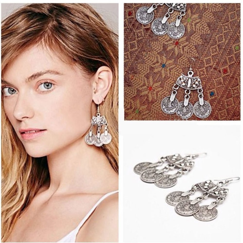 Earrings ~ Silver ~ 3 ~ Coin ~ Dangle